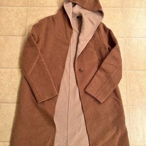 Uniqlo Double faced camel Brown Hooded blent wool Coat